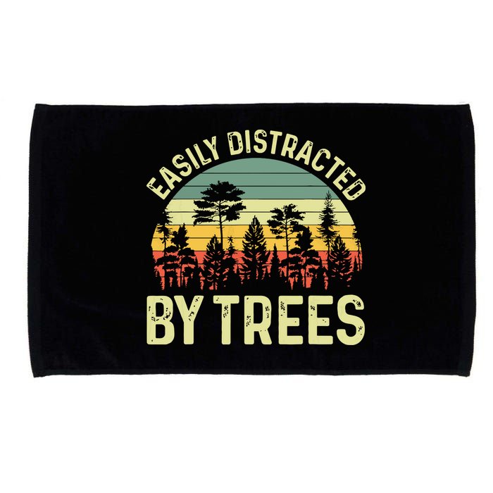 Easily Distracted By Trees Funny Tree Planting Trees Microfiber Hand Towel