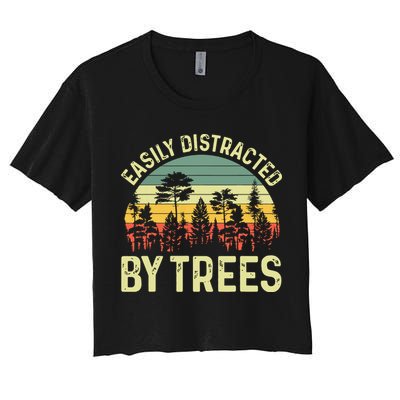 Easily Distracted By Trees Funny Tree Planting Trees Crop Top