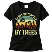Easily Distracted By Trees Funny Tree Planting Trees Womens T-Shirt