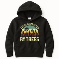Easily Distracted By Trees Funny Tree Planting Trees Kids Hoodie