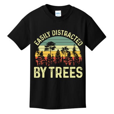 Easily Distracted By Trees Funny Tree Planting Trees Kids T-Shirt