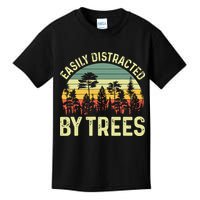 Easily Distracted By Trees Funny Tree Planting Trees Kids T-Shirt