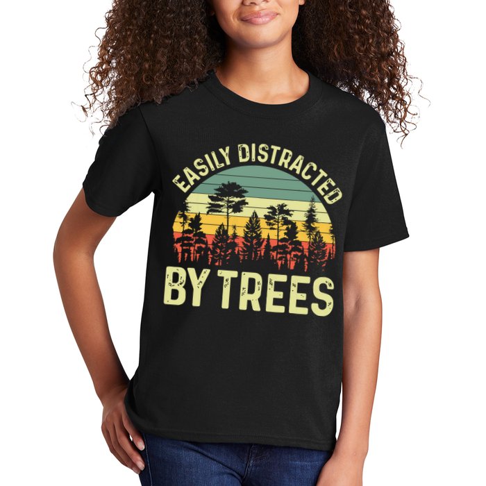 Easily Distracted By Trees Funny Tree Planting Trees Kids T-Shirt