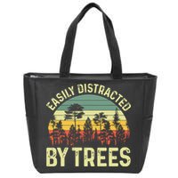 Easily Distracted By Trees Funny Tree Planting Trees Zip Tote Bag