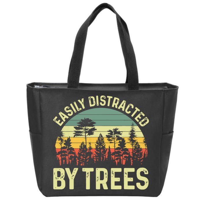 Easily Distracted By Trees Funny Tree Planting Trees Zip Tote Bag