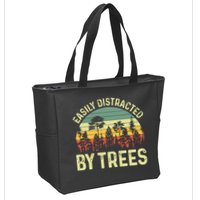 Easily Distracted By Trees Funny Tree Planting Trees Zip Tote Bag