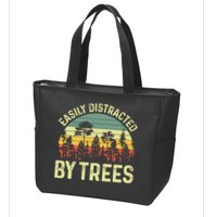 Easily Distracted By Trees Funny Tree Planting Trees Zip Tote Bag