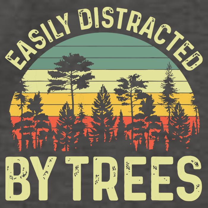 Easily Distracted By Trees Funny Tree Planting Trees Vector Backpack