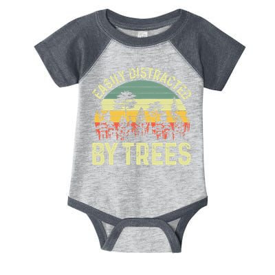 Easily Distracted By Trees Funny Tree Planting Trees Infant Baby Jersey Bodysuit