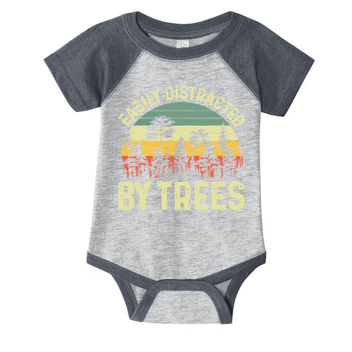 Easily Distracted By Trees Funny Tree Planting Trees Infant Baby Jersey Bodysuit