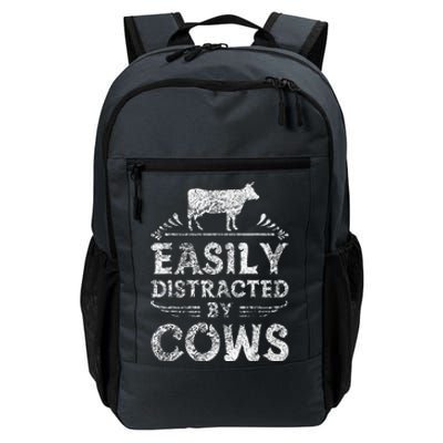 Easily Distracted By Cows Funny Cow Farmer Gifts Daily Commute Backpack