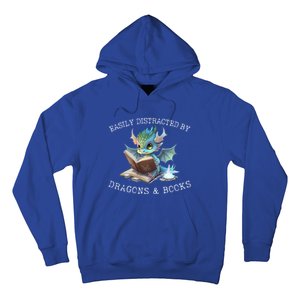 Easily Distracted By Dragons And Books Introvert Funny Meaningful Gift Hoodie