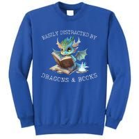 Easily Distracted By Dragons And Books Introvert Funny Meaningful Gift Sweatshirt