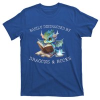 Easily Distracted By Dragons And Books Introvert Funny Meaningful Gift T-Shirt