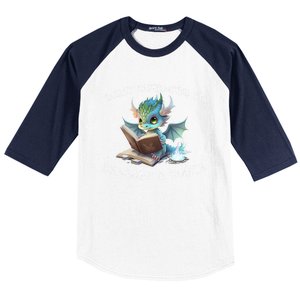 Easily Distracted By Dragons And Books Introvert Funny Meaningful Gift Baseball Sleeve Shirt