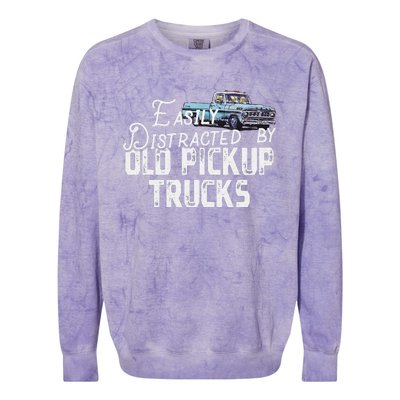 Easily Distracted By Old Pickup Trucks Colorblast Crewneck Sweatshirt