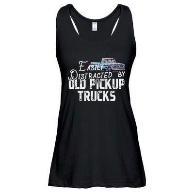 Easily Distracted By Old Pickup Trucks Ladies Essential Flowy Tank