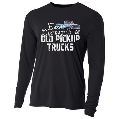 Easily Distracted By Old Pickup Trucks Cooling Performance Long Sleeve Crew