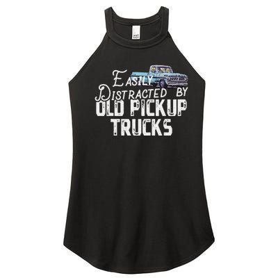 Easily Distracted By Old Pickup Trucks Women's Perfect Tri Rocker Tank