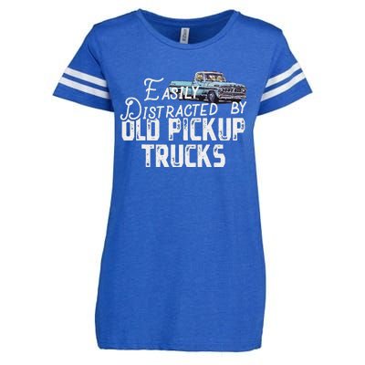 Easily Distracted By Old Pickup Trucks Enza Ladies Jersey Football T-Shirt