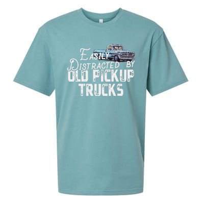 Easily Distracted By Old Pickup Trucks Sueded Cloud Jersey T-Shirt