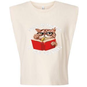 Easily Distracted by Cats and Books - Funny Cat & Book Lover Garment-Dyed Women's Muscle Tee