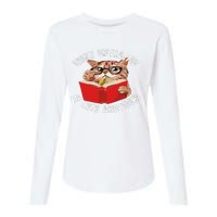 Easily Distracted by Cats and Books - Funny Cat & Book Lover Womens Cotton Relaxed Long Sleeve T-Shirt