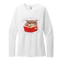 Easily Distracted by Cats and Books - Funny Cat & Book Lover Womens CVC Long Sleeve Shirt