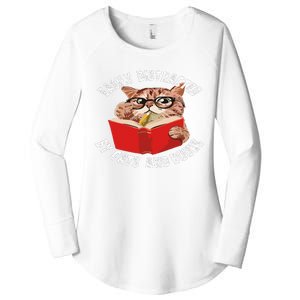 Easily Distracted by Cats and Books - Funny Cat & Book Lover Women's Perfect Tri Tunic Long Sleeve Shirt