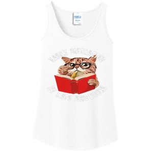 Easily Distracted by Cats and Books - Funny Cat & Book Lover Ladies Essential Tank