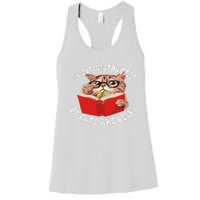 Easily Distracted by Cats and Books - Funny Cat & Book Lover Women's Racerback Tank