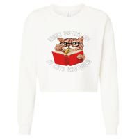 Easily Distracted by Cats and Books - Funny Cat & Book Lover Cropped Pullover Crew