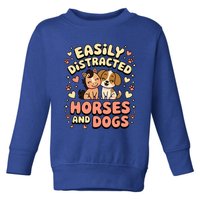 Easily Distracted By Horses And Dogs Gift Toddler Sweatshirt