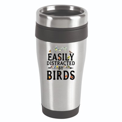 Easily Distracted By Birds Bird Lover 16oz Travel Tumbler