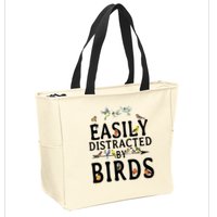 Easily Distracted By Birds Bird Lover Zip Tote Bag