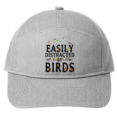 Easily Distracted By Birds Bird Lover 7-Panel Snapback Hat