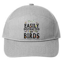 Easily Distracted By Birds Bird Lover 7-Panel Snapback Hat