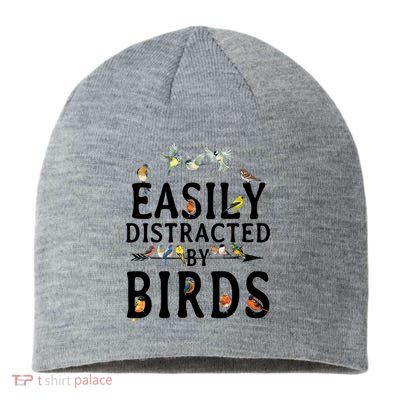Easily Distracted By Birds Bird Lover Sustainable Beanie