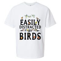 Easily Distracted By Birds Bird Lover Sueded Cloud Jersey T-Shirt