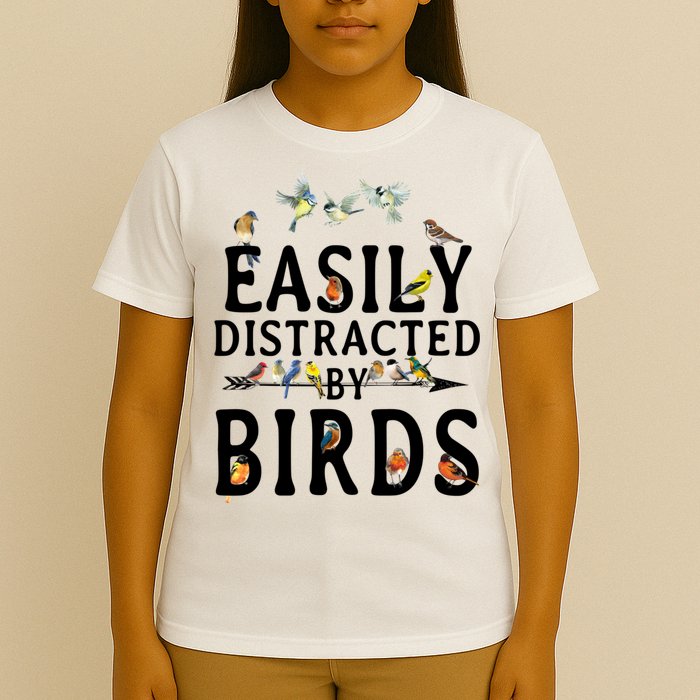 Easily Distracted By Birds Bird Lover T-Shirt