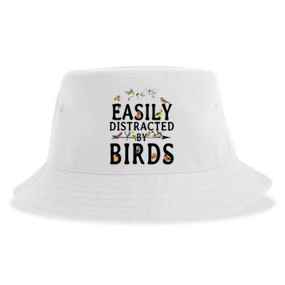 Easily Distracted By Birds Bird Lover Sustainable Bucket Hat