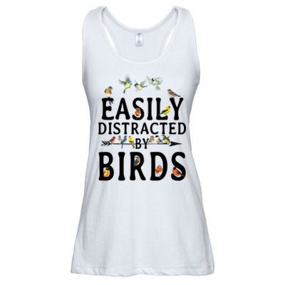 Easily Distracted By Birds Bird Lover Ladies Essential Flowy Tank