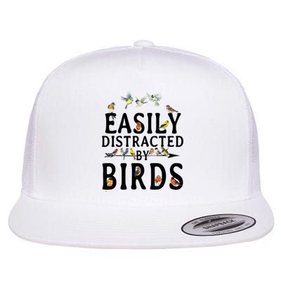 Easily Distracted By Birds Bird Lover Flatbill Hat