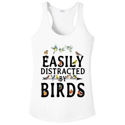 Easily Distracted By Birds Bird Lover Ladies PosiCharge Competitor Racerback Tank