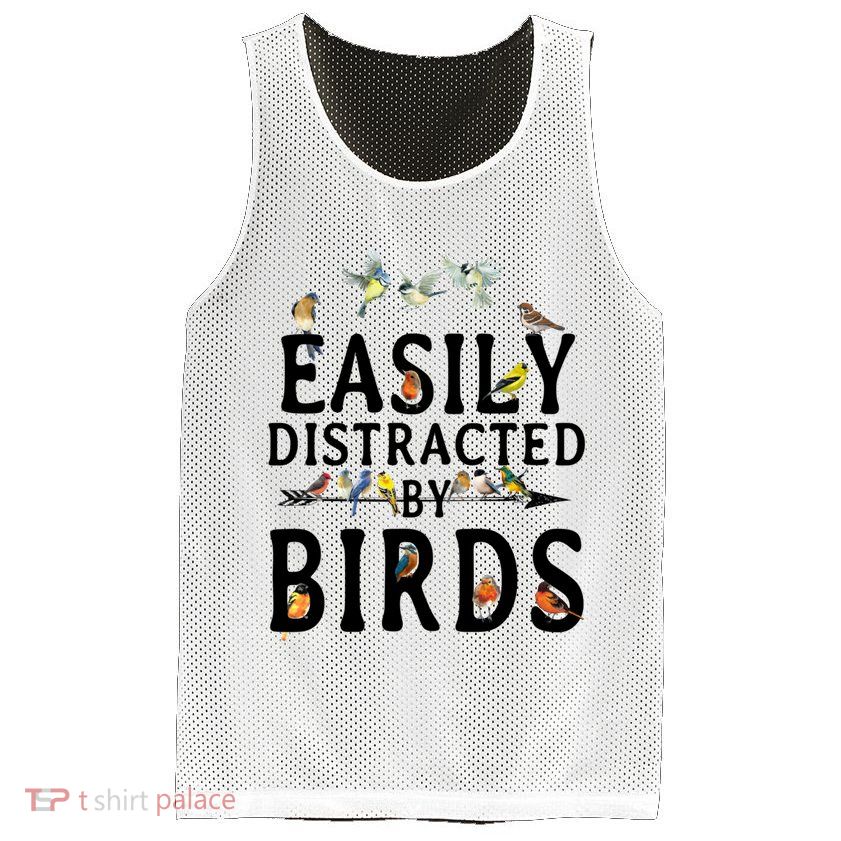 Easily Distracted By Birds Bird Lover Mesh Reversible Basketball Jersey Tank