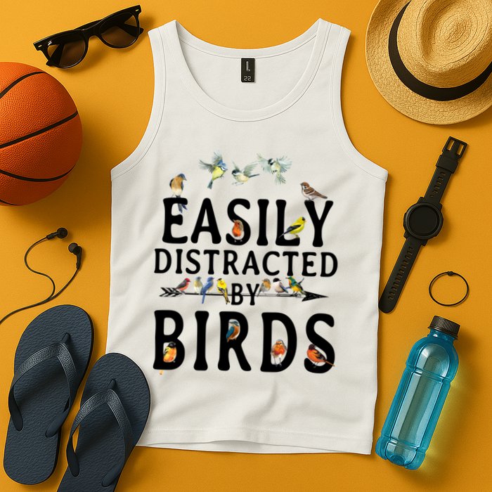 Easily Distracted By Birds Bird Lover Tank Top
