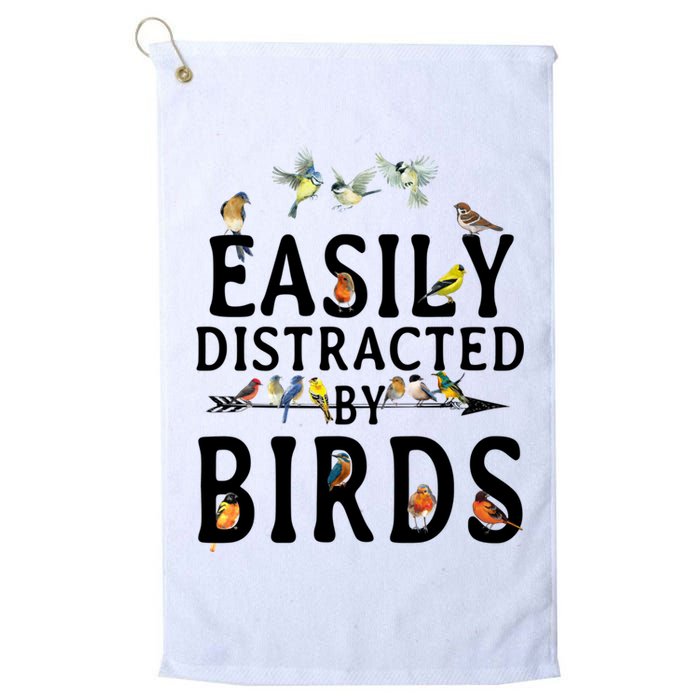 Easily Distracted By Birds Bird Lover Golf Towel