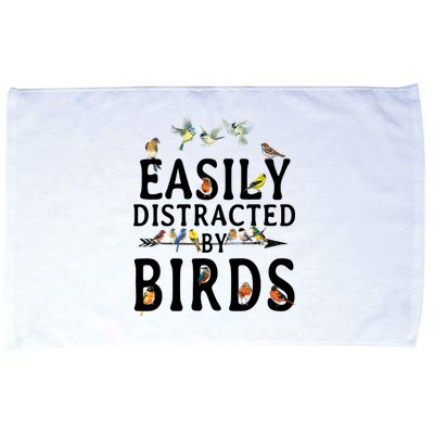 Easily Distracted By Birds Bird Lover Microfiber Hand Towel