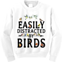 Easily Distracted By Birds Bird Lover Kids Sweatshirt