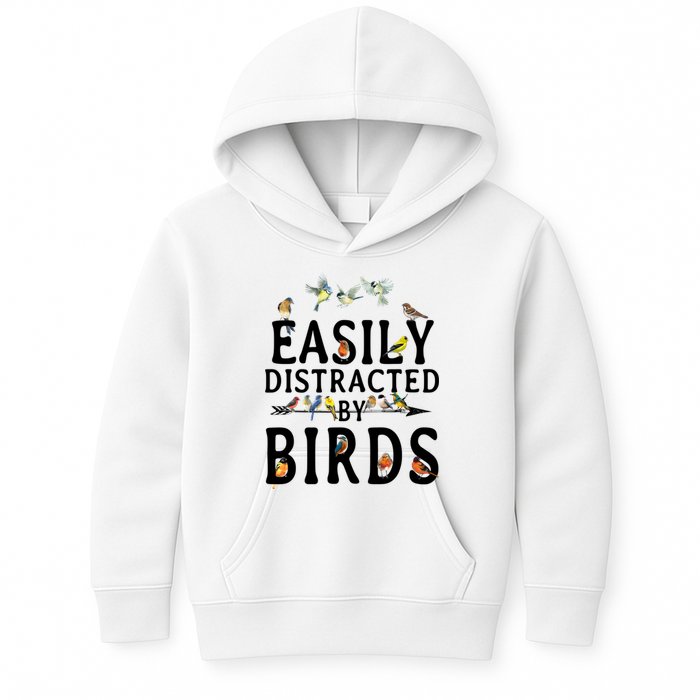 Easily Distracted By Birds Bird Lover Kids Hoodie